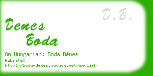 denes boda business card